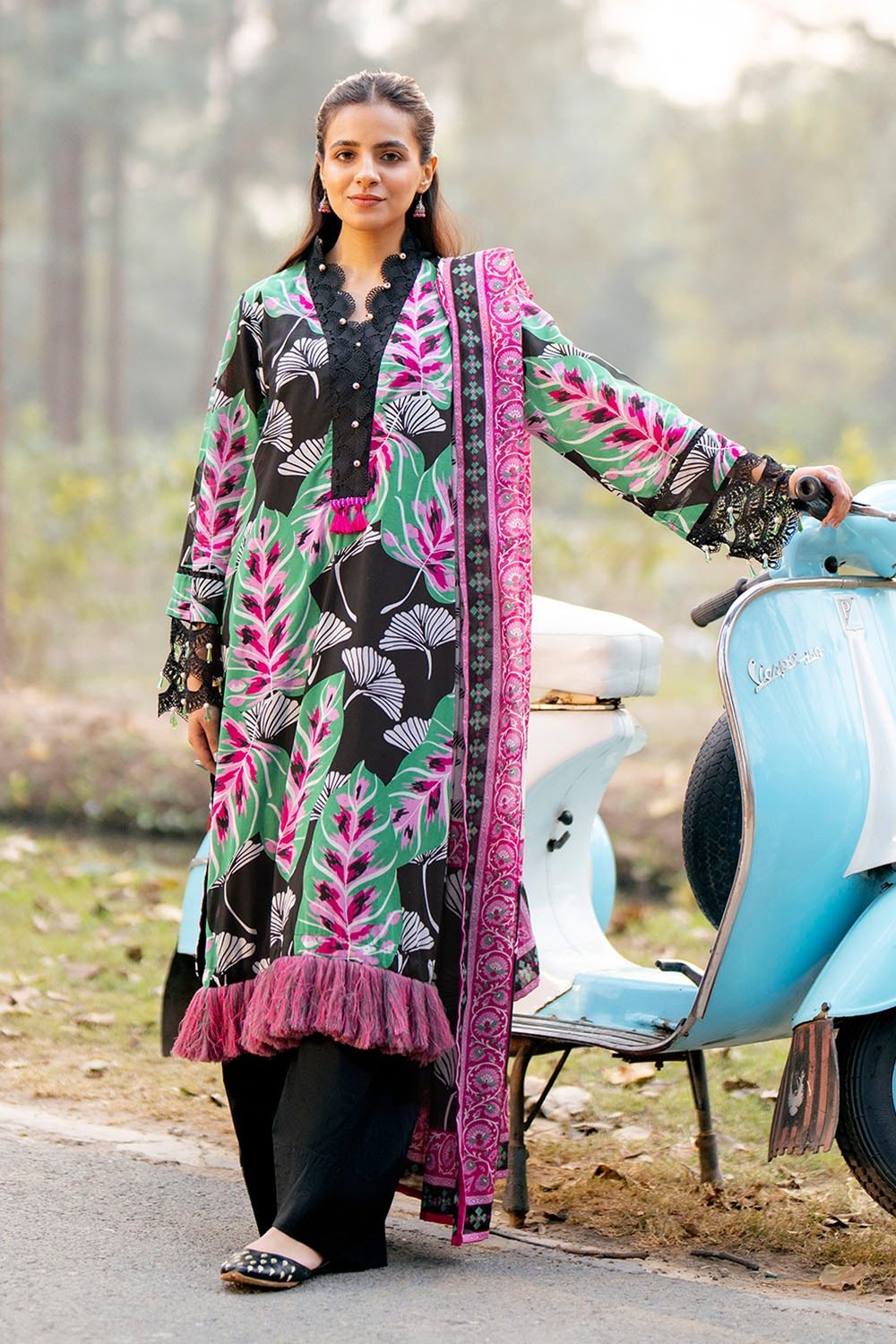 3 Piece Unstitched Jacquard Suit with Printed Lawn Dupatta CL-52478