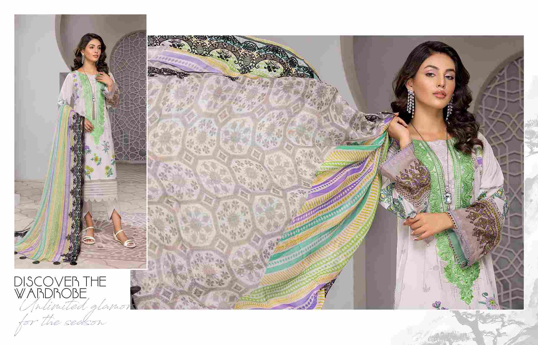 Charizma Aniq Unstitched Embroidered Lawn Collection-ANS-33