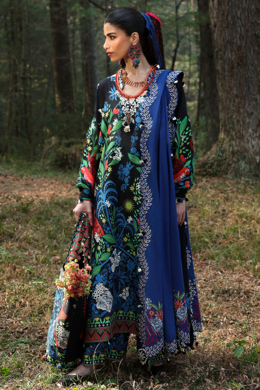 ZAHA Lawn 2024 – Unstitched Exclusive Collection | BLACK SOLANA SHELAI125598