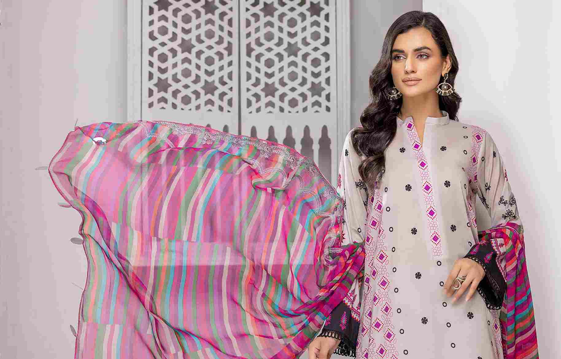 Charizma Aniq Unstitched Embroidered Lawn Collection-ANS-34