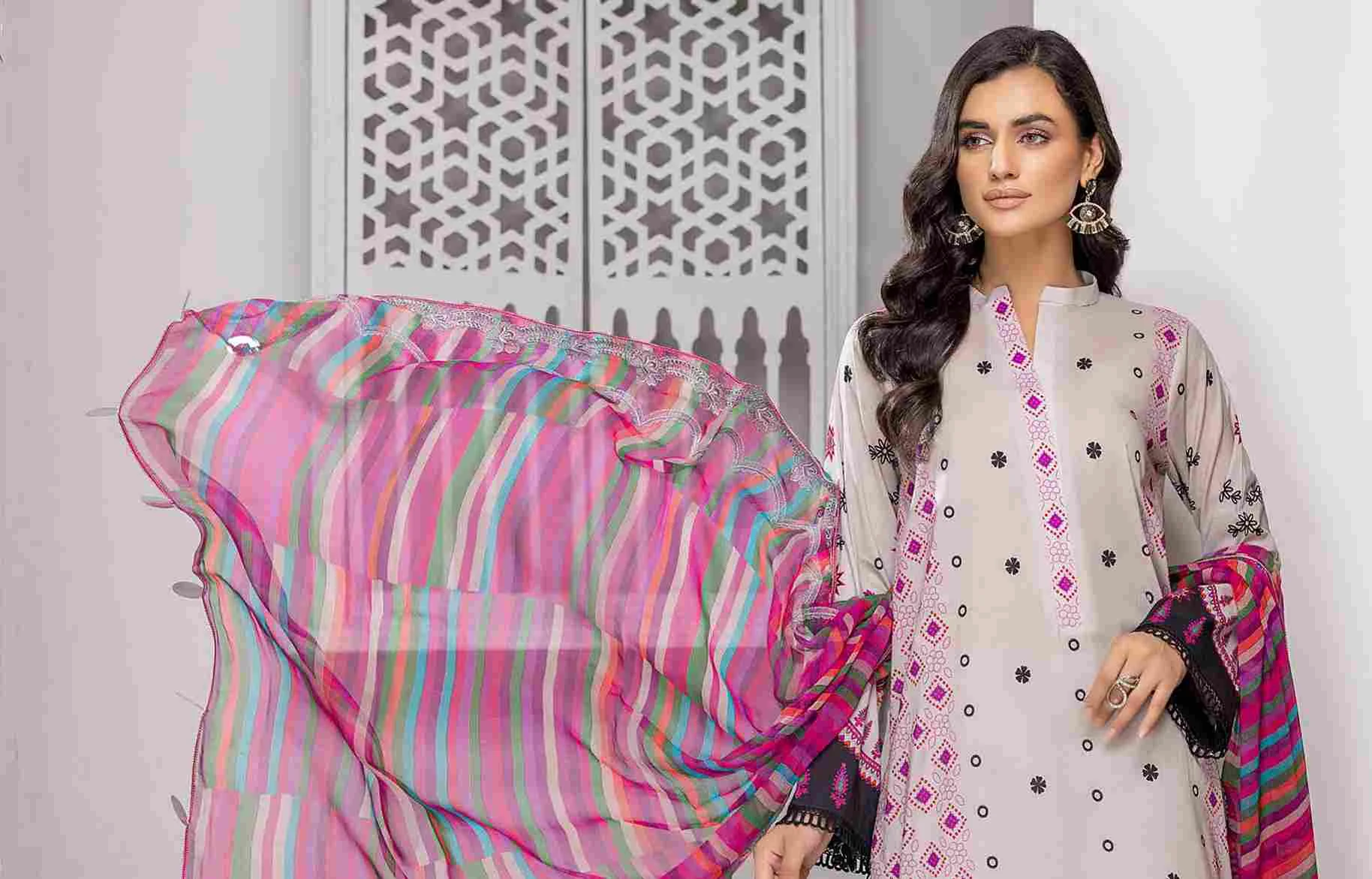 Charizma Aniq Unstitched Embroidered Lawn Collection-ANS-34