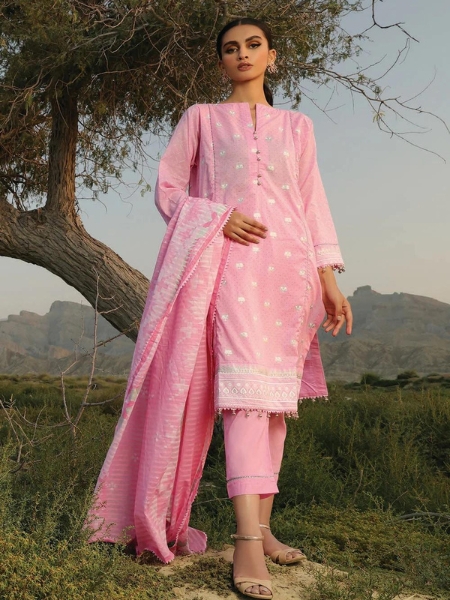 Alkaram Studio SFLR-43.1-23-Pink 3 Pc Printed Lawn Suit With Lawn Dupatta