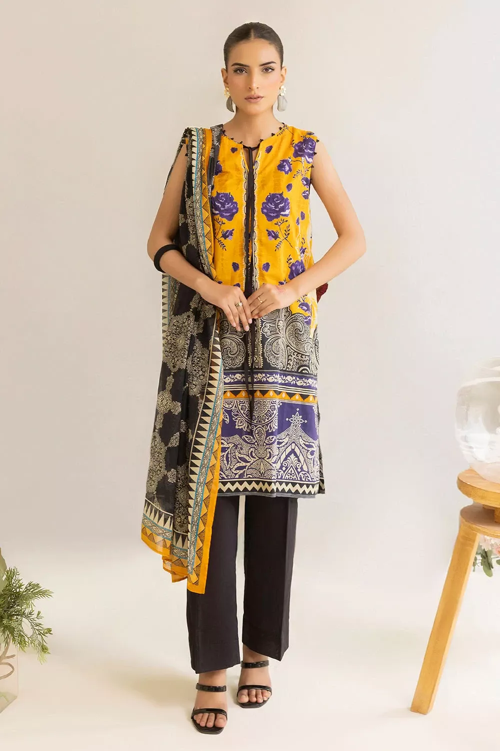 MALMAL | 3 Piece Unstitched Printed Lawn Suit | ML-52011