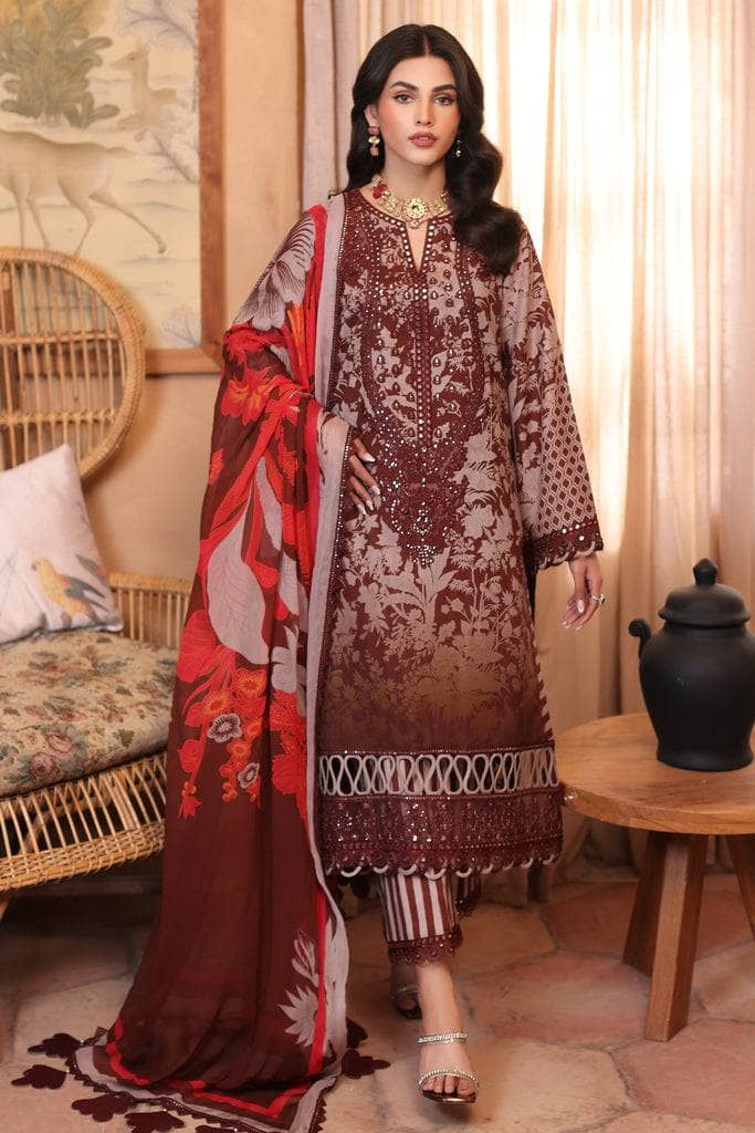 Charizma Reem Embroidered Lawn Chiffon | CRD-10