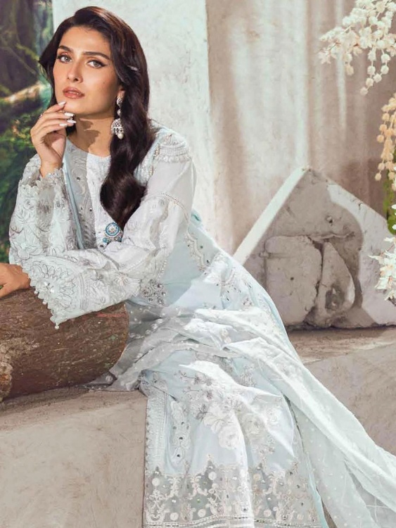 Mahiymaan MAH23L M01 BLOSSOM ELEGANCE Embroidered Lawn Suits Unstitched 3 Piece