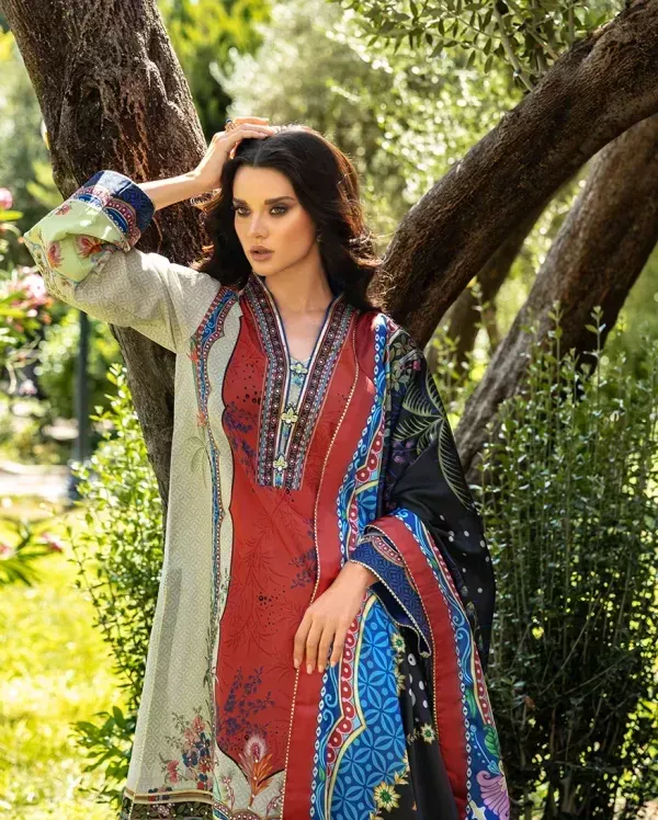 Nirvana Printed Silk By Mushq - Unstitched | SHELAI43133