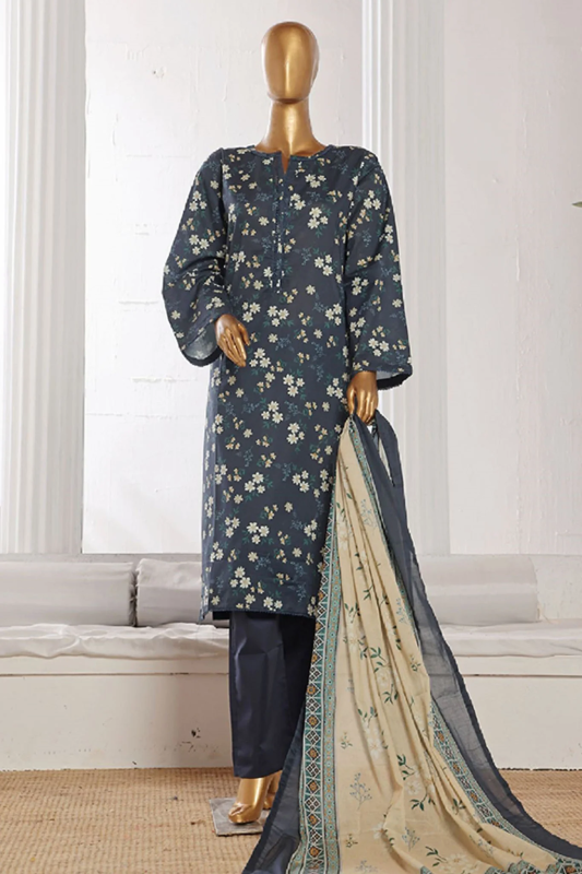 Bin Saeed Stitched 3 Piece Exclusive Printed Cotton Collection |  WCP-0030