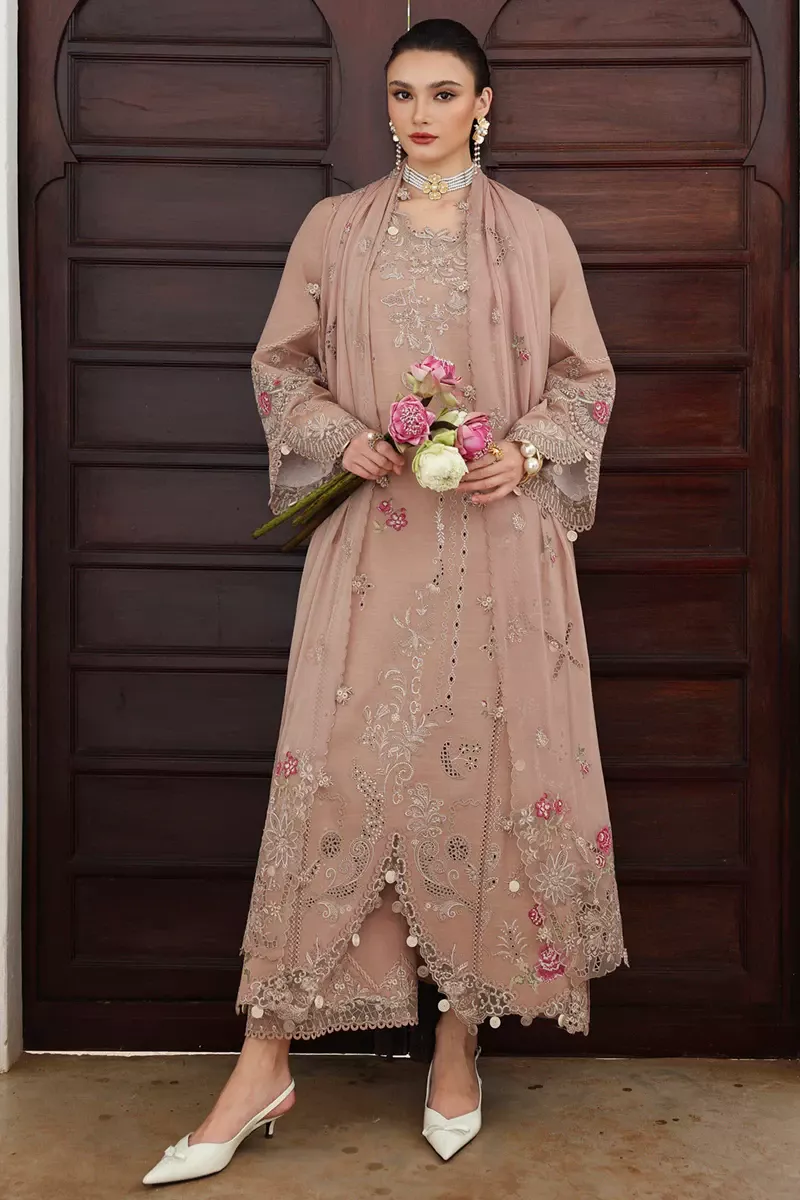 Qalamkar QLine Linen Unstitched 3pc |KL-14 DUSK