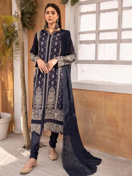 JOHRA JH:189 EMBROIDERED Swiss Voil With Embroidered Bamber Chiffon Dupatta