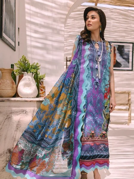 Jade Biss II-20172 B Unstitched Digital Printed Lawn Shirt with Bamber Chiffon Dupatta