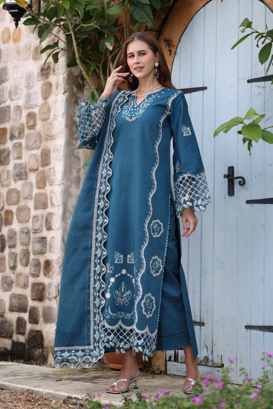 Raaya Luxury Embroidered Lawn | Jade | SHELAI26082850