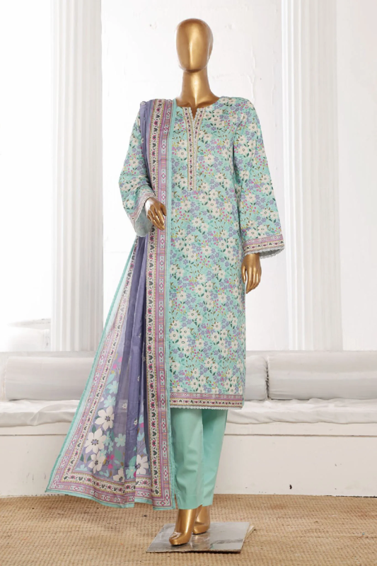 Bin Saeed Stitched 3 Piece Exclusive Printed Cotton Collection |  WCP-0051