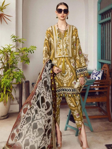 M Prints MB23MPFE 4A By Maria B Fall Edit 2023 Embroidered Cambric Suits Unstitched 3 Piece