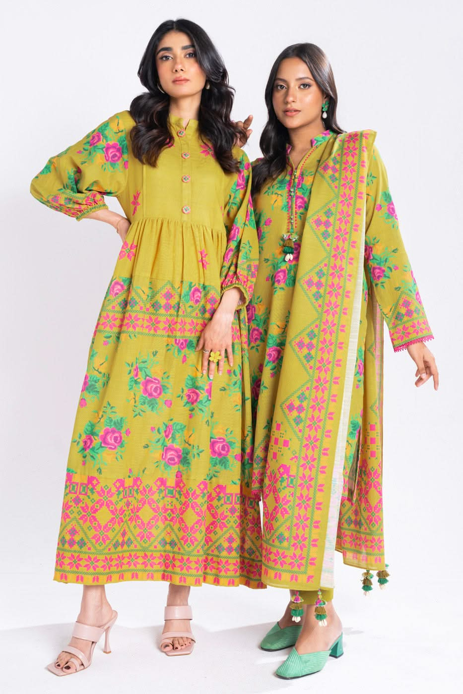 Alkaram Unstitched 3pcs | PF-45.1-24-Lime Green