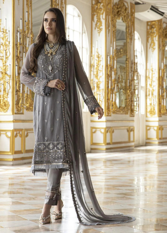 Merakish By Shahzeb Textiles Embroidered Chiffon Suits Unstitched | SHELAI7902
