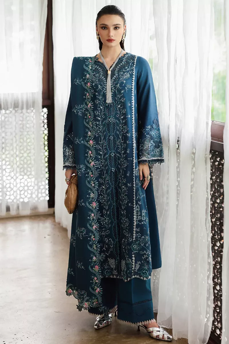 Qalamkar QLine Linen Unstitched 3pc | KL-05 LUSH