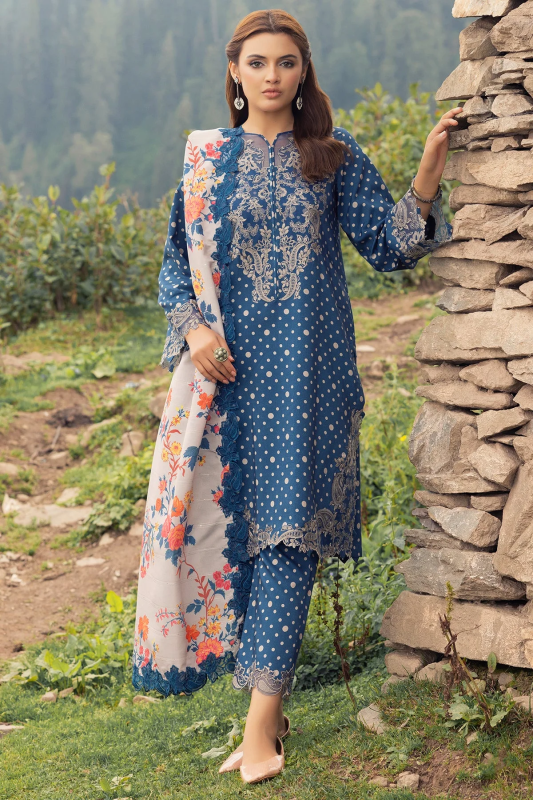 Charizma Range Embroidered Unstitched 3Pc Suit | BD4-04