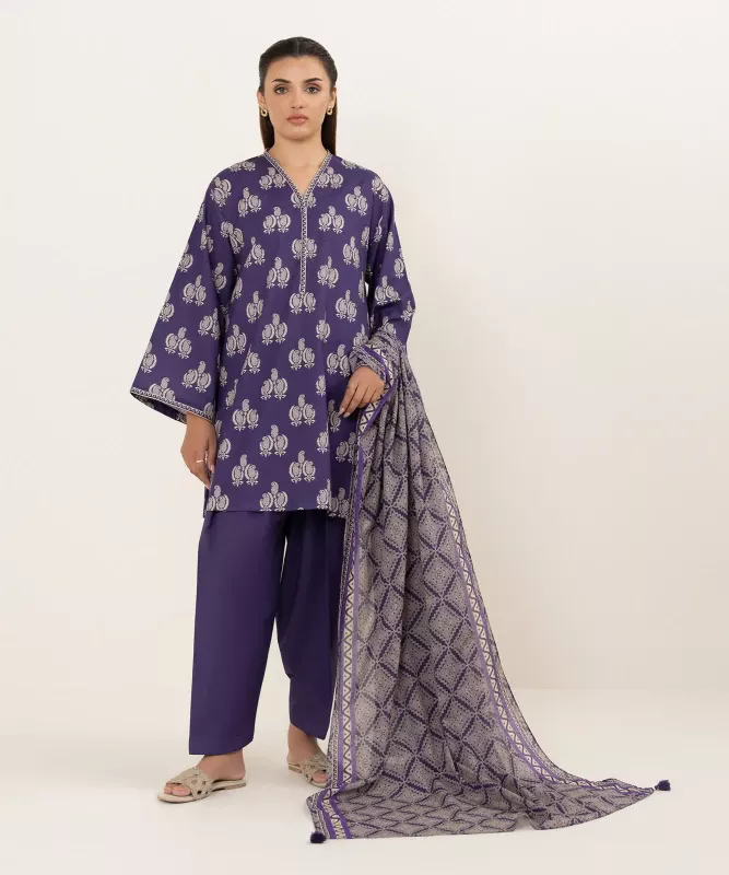 Sapphire | 3 Piece - Printed Lawn Suit | 00U3PDD25V61