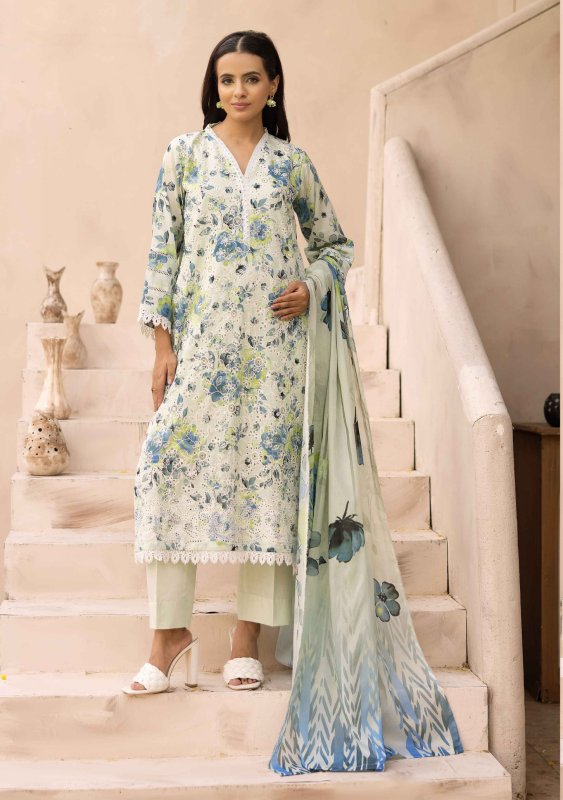 Nur Embroidered and Printed Lawn Collection | MP- 45
