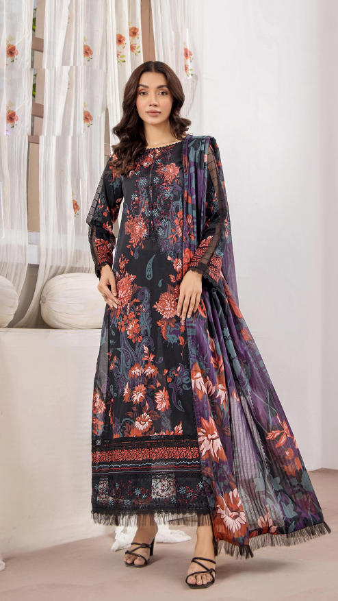 Esme By Gulljee Vol-01 Printed Embroidered Lawn Collection (GU ESM2401-A12)