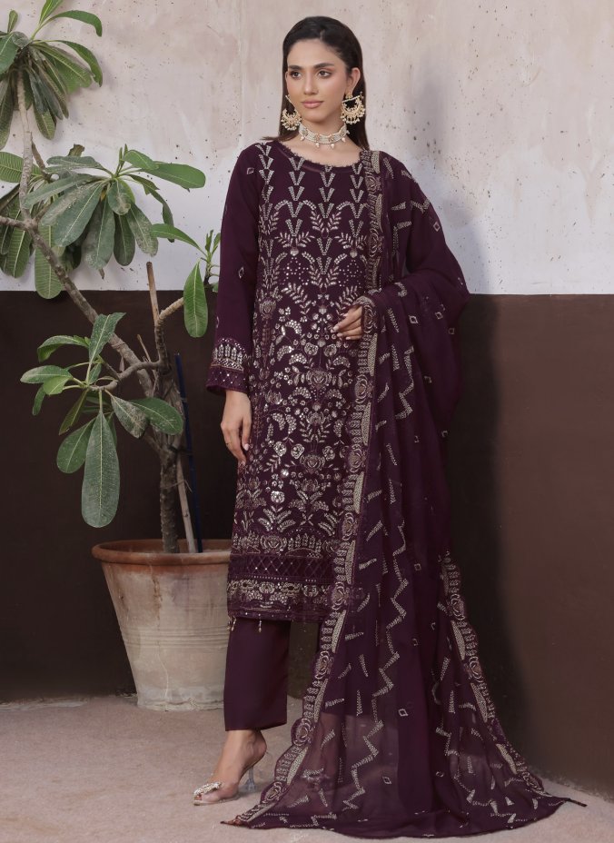 AMSAAL Luxury Chiffon Unstitched | DA-1498