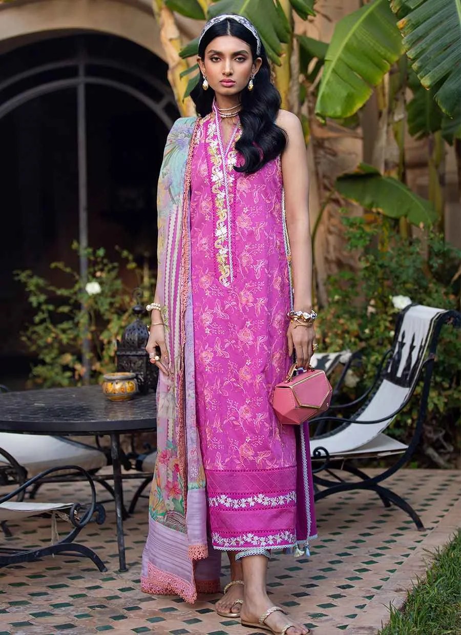 MARRAKECH MAGENTA FTA-03 Lawn by Farah Talib Aziz 3 pcs at shelai