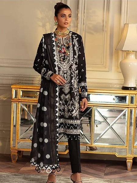 RAAYA EBONY & IVORY Design-07 Carnation Luxury Eid Collection'22 3 Piece Suit