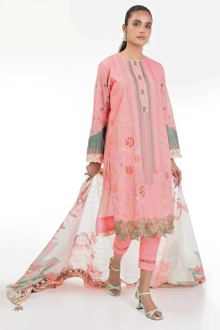 Alkaram studio pink unstitched 3 piece SS-02-22-2 at Shelai