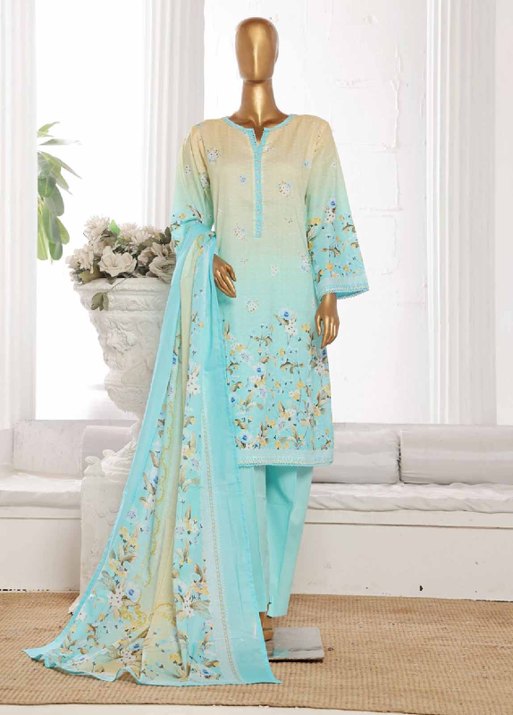 Bin Saeed Stitched 3 Piece Exclusive Printed Cotton Collection |  WCP-0031