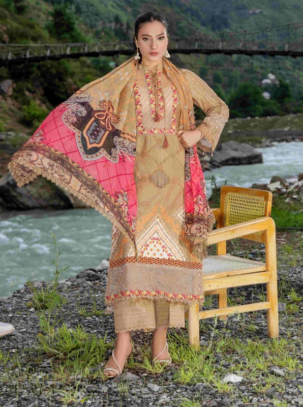 Adan's Libas Muskari Unstitched 3 piece | D-04