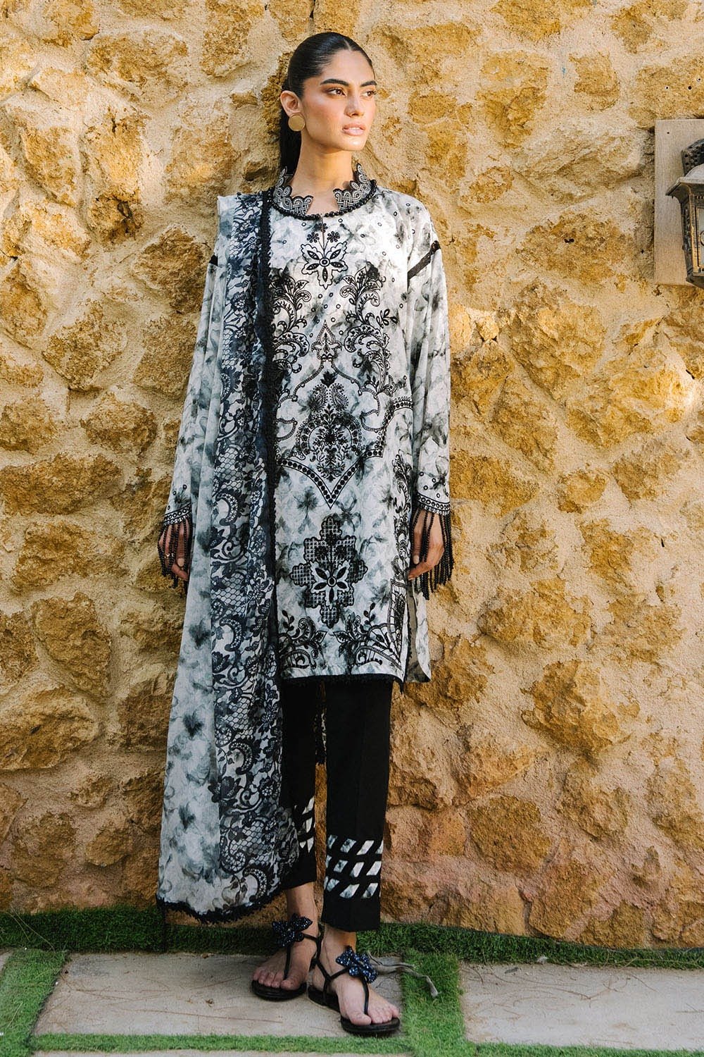 Gul Ahmed 3 Piece Embroidered Printed Lawn Suit | SHELAI26081577