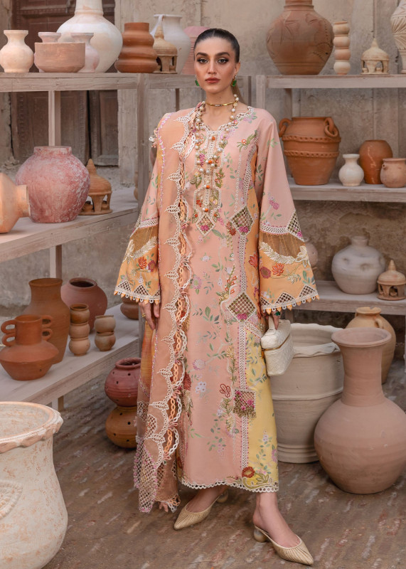 Crimson Luxe Lawn Unstitched Exclusive Collection 2025 | BONJOUR AND BLOOM - D4B