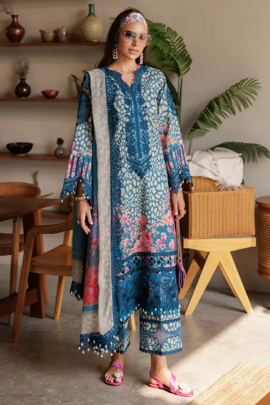 Charizma Naranji 3-PC Unstitched Embroidered Lawn | CN5-12