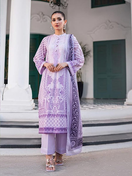 Gull Jee GSS2301-A12 Unstitched Embroidered Neck & Printed Lawn