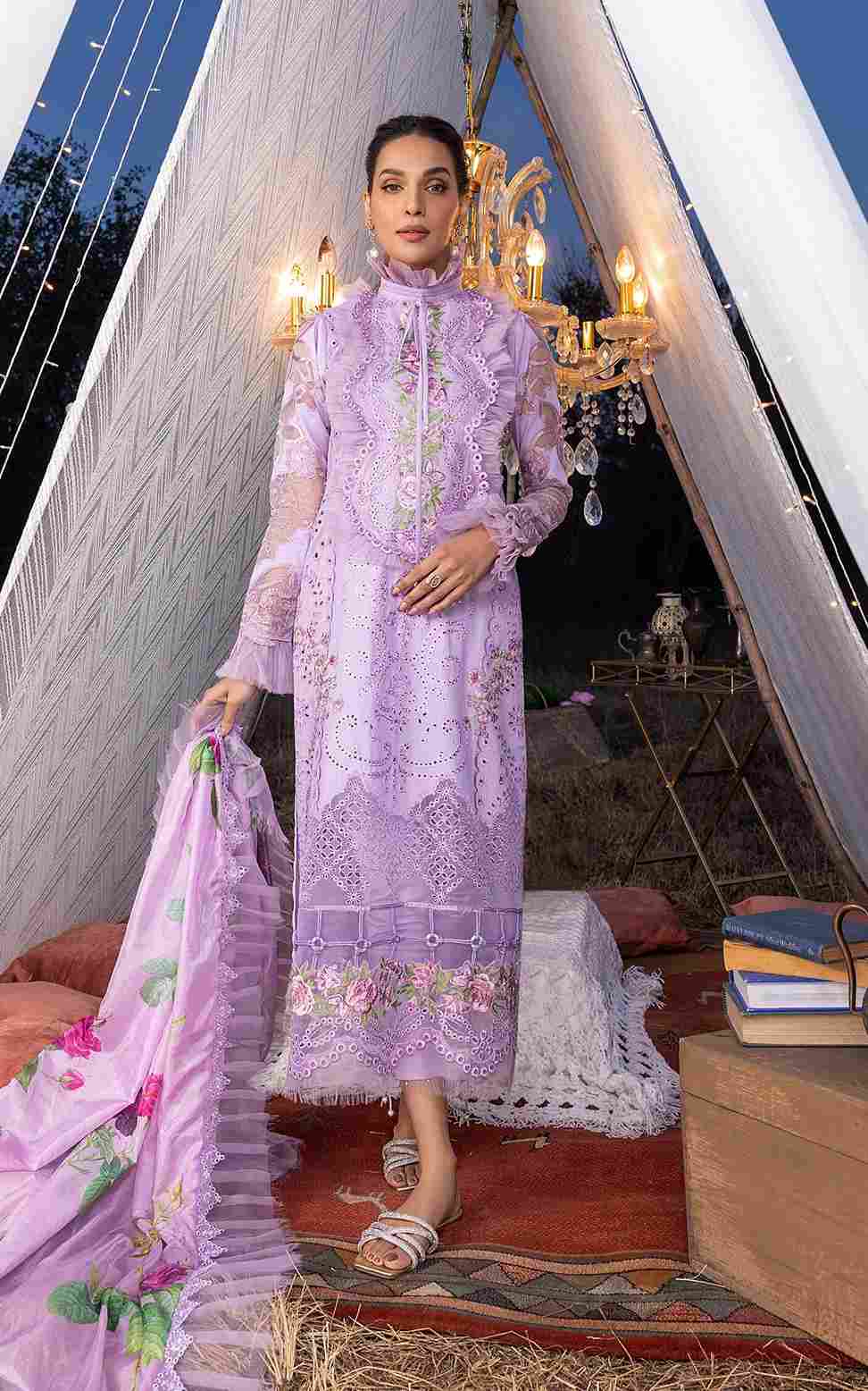 Asifa & Nabeel LILAS ASL–07 embroidered three piece at Shelai