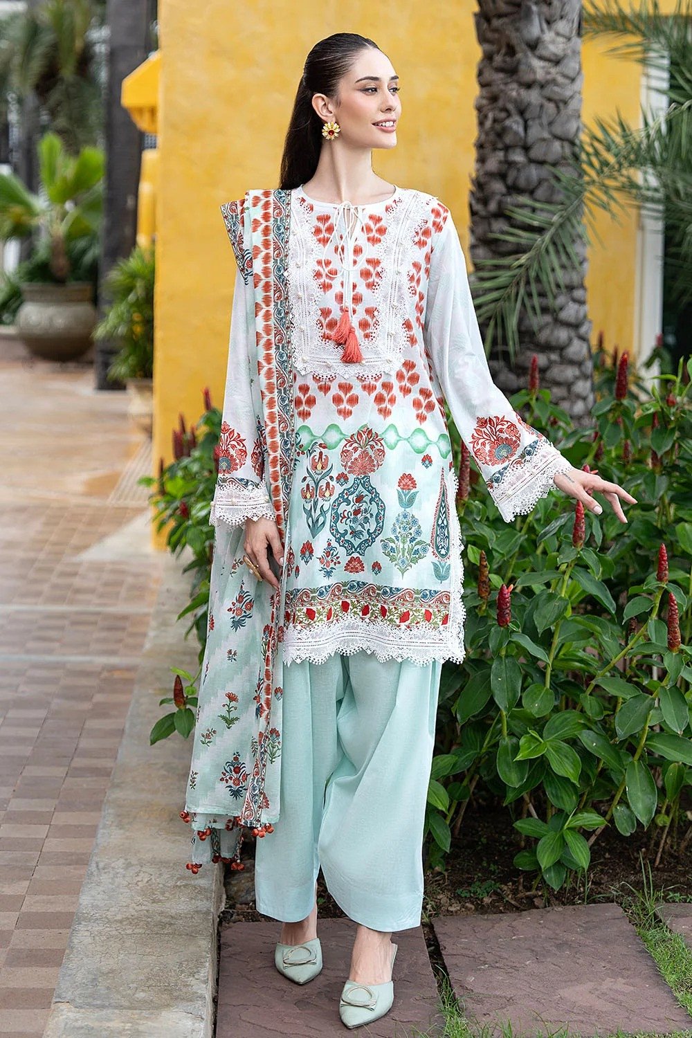 Gul Ahmed 3 Piece Embroidered Printed Lawn Suit | SHELAI26081681