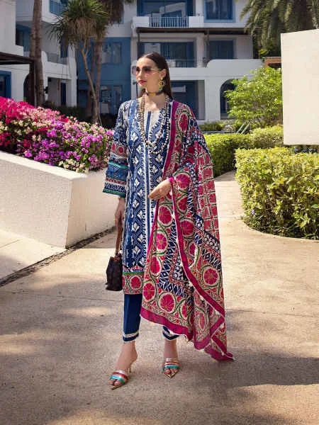 Elaf Premium Printed Lawn Unstitched 3Pc Suit EOP-07B ELNAZ