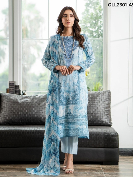 LALEH by GULLJEE GLL-2301-A9 UNSTITCHED EMBROIDERED 3-PIECE COLLECTION