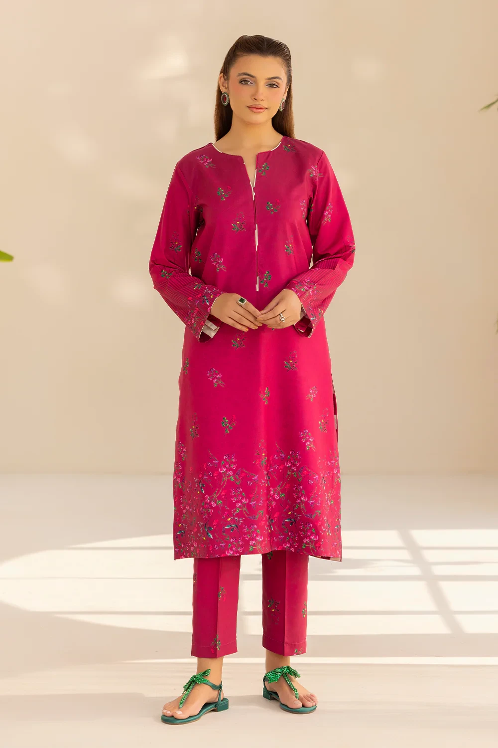 ESRA Digital Printed Collection Deep Pink | Soft Crepe - JD-24-04