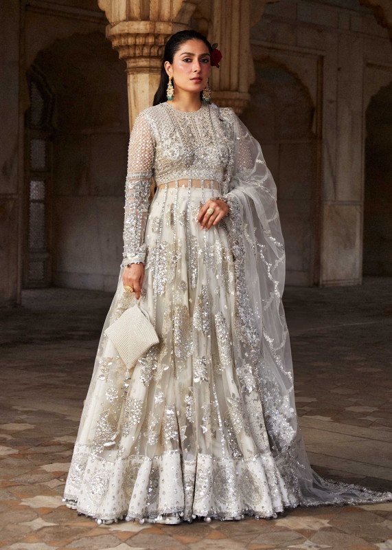 Hussain Rehar Embroidered Chiffon Suits Unstitched | SHELAI8385