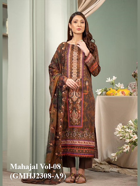 Mahajal By Gulljee Vol-08 GMHJ2308-A9 Luxury Digital Printed