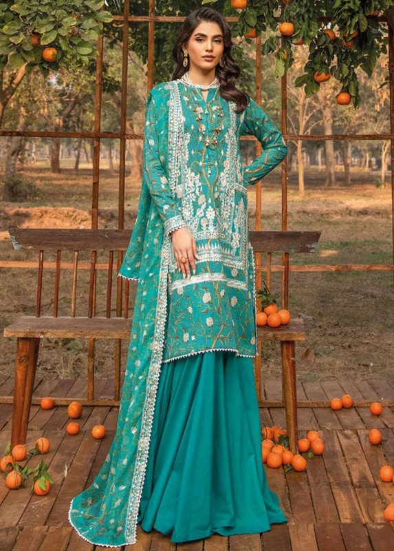 Gul Ahmed Embroidered Lawn Unstitched Collection | SHELAI13460