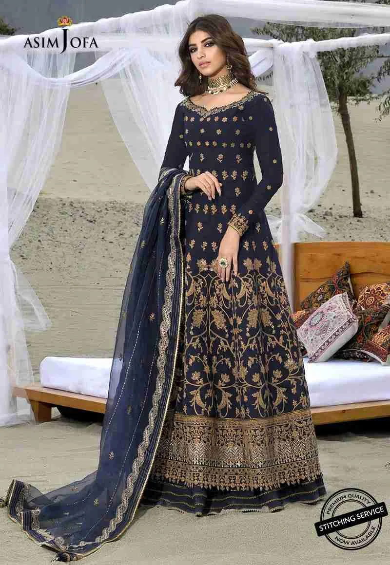 Asim Jofa black gold Shehar E Yaar Lawn 3pc available in Shelai