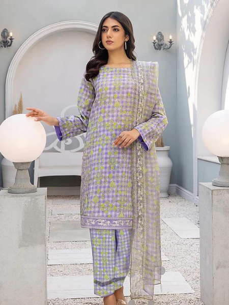 Charizma Sheen SH23-16 3-Pc Unstitched Embroidered Shirt with Embroidered Net Dupatta