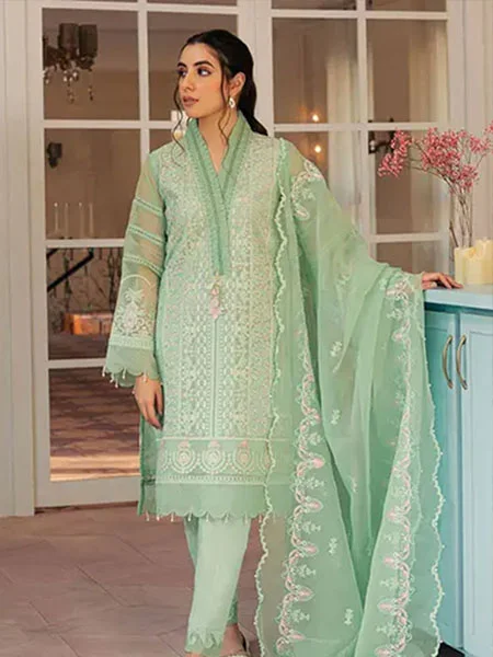 Gul-Ahmed FE-32014 Embroidered Organza Suit & Organza Dupatta