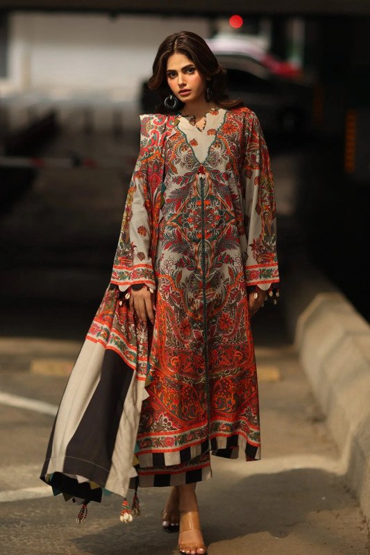Charizma C Prints | Unstitched Printed Lawn | SHELAI26082810