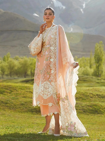 Crimson Summer in the Meadows - D1 B by Saira Shakira Luxury Lawn Collection