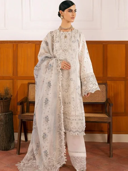 Baroque SL11-D01 EMBROIDERED SWISS LAWN with Digital Printed Cotton Pati Organza Dupatta