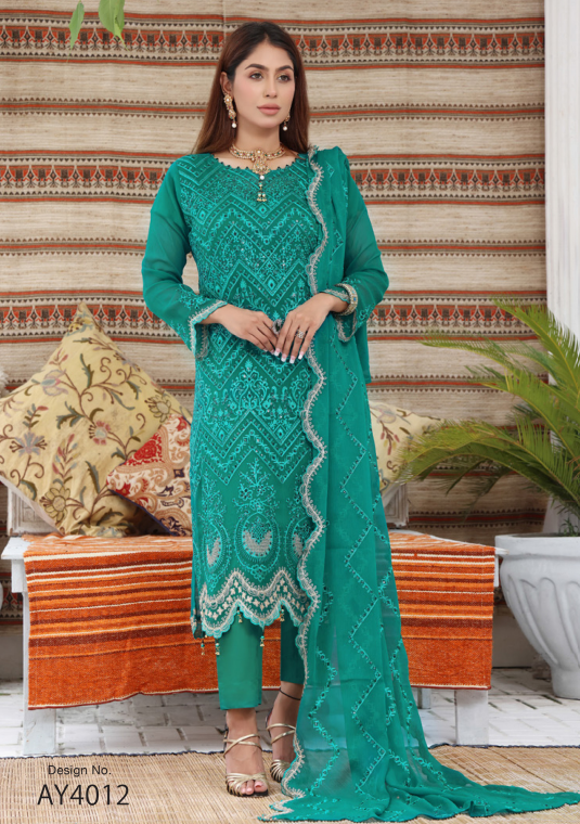 Aanzara Luxury Embroidered Chiffon Collection | AY-4012