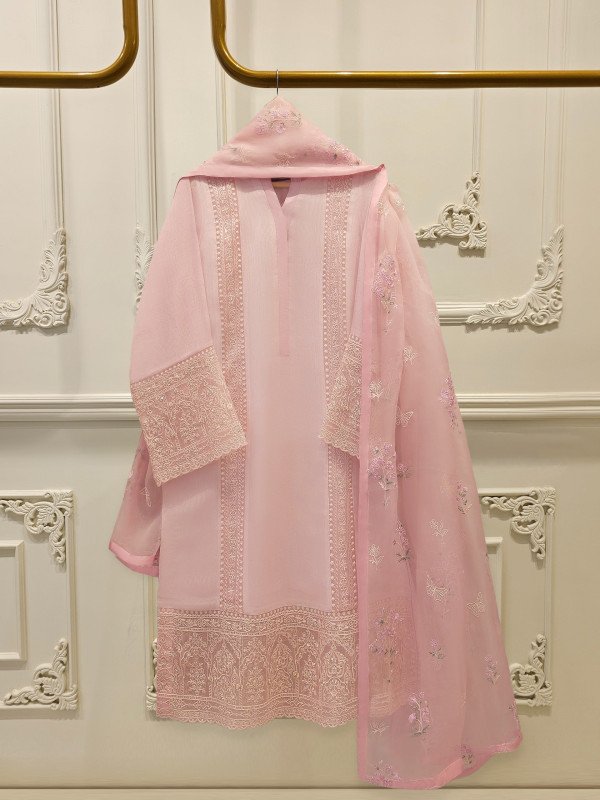 AGHA NOOR -  3 Piece - Pure Embroidered Cotton Net Suit S112841